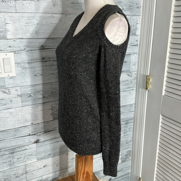 REBECCA MINKOFF WOOL ALPACA COLD SHOULDER SWEATER - Picture 8 of 12